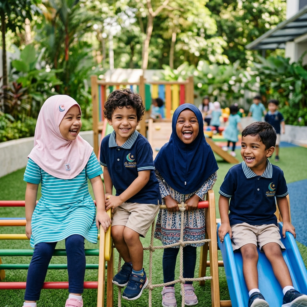 Anak-anak bermain dengan gembira